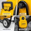 DEWALT Drum Fan High-Velocity Industrial, Drum, Floor, Barn, Warehouse Fan, Heavy Duty Air Mover with Adjustable Tilt & Large Wheel, 24", Yellow DXF2490