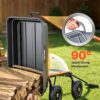 VEVOR 400LBS Wheelbarrow, Poly Garden Dump Cart Wagon with 8" Flat Free Tires, Heavy Duty Wheel Barrow Yard Cart Dump Wagon with Quick-Release System