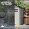 Suncast Everett 6x3 ft Vertical Storage Shed - Resin Outdoor Garden Shed with Floor, Windows, Skylight & Lockable Double Doors. Slim Yard Storage for Utility Tools & Backyard Equipment Suncast Everett 6x3 ft Vertical Storage Shed - Resin Outdoor Garden Shed with Floor, Windows, Skylight & Lockable Double Doors. Slim Yard Storage for Utility Tools & Backyard Equipment
