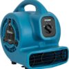 XPOWER P-80A Mini Mighty 138 W 600 CFM Centrifugal Air Mover, Carpet Dryer, Floor Fan, Blower, Stackable, Daisy Chain, for Water Damage Restoration, Janitorial, Plumbing, Home Use