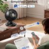 DREO Smart Fan for Bedroom, Powerful 85 ft Airflow, 12 Inches, Desk Fans in 20dB Quiet, 90°+90° oscillating fans, App/Voice Control, 9 Speeds & 8/12H Timer for Home Office Dorm