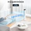 DREO Evaporative Air Swamp Cooler, 40” Standing Fans that Blow Cold Air, 80° Oscillating Bladeless Cooling Fan for Bedroom, Removable Water Tank, Ice Packs, Remote Control, 4 Speeds, 7H Timer, White