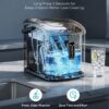 EUHOMY Ice Maker Countertop, 9 Cubes Ready in 6 Mins, 26lbs/24H, Self-Cleaning, Portable Ice Maker Machine with Carry Handle, Basket and Scoop, 2 Sizes of Bullet Ice for Home, Kitchen, Office
