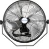 BILT HARD 4300 CFM 18 in. Industrial Wall Mount Fan, 3-Speeds High Velocity Wall Fan with Sealed Motor, Heavy Duty Metal Barn Fans for Garage, Commercial, Greenhouse, Warehouse, Shop Use