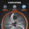 VEVOR 24" Industrial Drum Fan, 8700 CFM High Velocity Floor Fan with 3-Speed Control, 360° Tilt & 0-2h Timer for Warehouse, Workshop, Factory, Basement