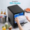 EUHOMY Nugget Ice Maker Countertop, 44Lbs/24H Sonic Ice Maker Machine, Self-Cleaning Pellet Ice Makers with Ice Scoop&Basket, Countertop Pebble Ice Maker for Home/Kitchen/Office