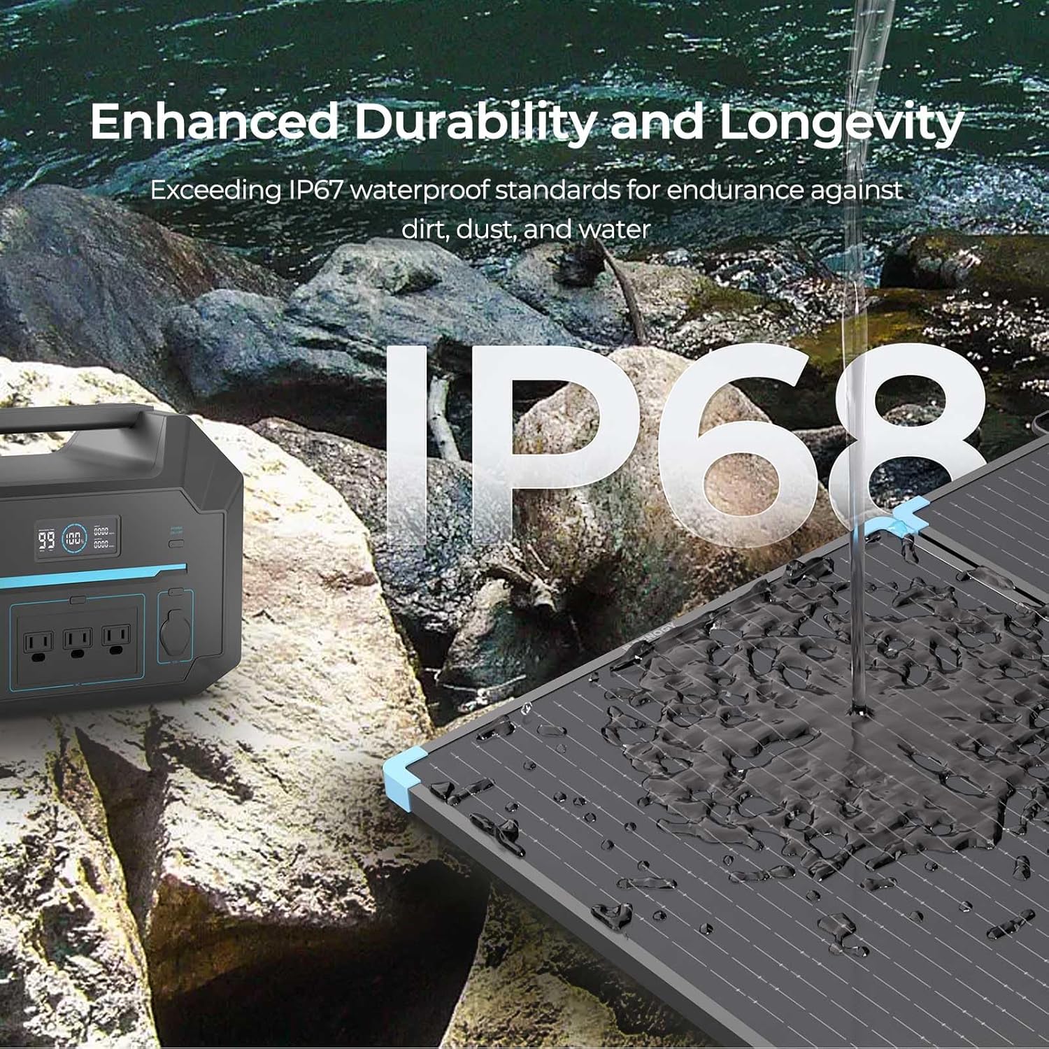 Renogy 220W Portable Solar Panel Suitcase, 23% High Efficiency Foldable Solar Charger for Power Station, Durable for Decades, with Sturdy Kickstands, IP67 Waterproof for RV Camping Off-Grid Blackouts Renogy 220W Portable Solar Panel Suitcase, 23% High Efficiency Foldable Solar Charger for Power Station, Durable for Decades, with Sturdy Kickstands, IP67 Waterproof for RV Camping Off-Grid Blackouts - Image 4