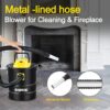 Ash Vacuum Cleaner, Pellet Stove Vacuum Cleaner with Wheeled Base & Blower Function, 800W Powerful Suction 2.6 Gallon All-in-One Ash Vacuum for Fireplaces, Pellet Stoves