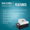 Little Giant VCMA-15ULST 115 Volt, 65 GPH, 1/50 HP Automatic Condensate Removal Pump for HVAC/Refrigeration Systems/Dehumidifiers with Overflow Detection Switch and 20-Foot Tubing, Black/White, 554415