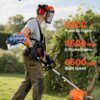 VEVOR Gas Hedge Trimmer, 2 Cycle Gas Power Handheld Hedge Trimmer, 5-in-1 63cc Cordless Weed Eater with Protective Gear Set, Includes Hedge and String Trimmer, Brush Cutter(3T & 40T Blades), Pole Saw