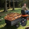 VEVOR Heavy Duty ATV Trailer Tow Behind Dump Cart, 17 Cu.Ft. 600lbs Capacity, Pull Behind Steel Yard Wagon Dump Trailer for Tractor Lawn Mower Garden with 16in Tires