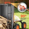 VEVOR 10 Cu.Ft 1200LBS Poly Garden Cart Dump Wagon, Heavy Duty Wheelbarrow with Convertible Handle and 13" Flat Free Tires, Outdoor Yard Wagon ATV Trailer Dump Cart Tow Behind for Lawn Mower Tractor