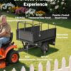 VEVOR Heavy Duty ATV Trailer Tow Behind Dump Cart, 17 Cu.Ft. 600lbs Capacity, Pull Behind Steel Yard Wagon Dump Trailer for Tractor Lawn Mower Garden with 16in Tires