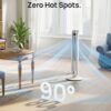 DREO Smart Tower Fan for Bedroom, 40”-45” Adjustable Height, 28 ft/s Velocity, DC Motor, 9 Speeds, 4 Modes, 90°Oscillating, Standing Fan, 20dB Quiet, 12H Timer for Home, Office, Google/Alexa, White