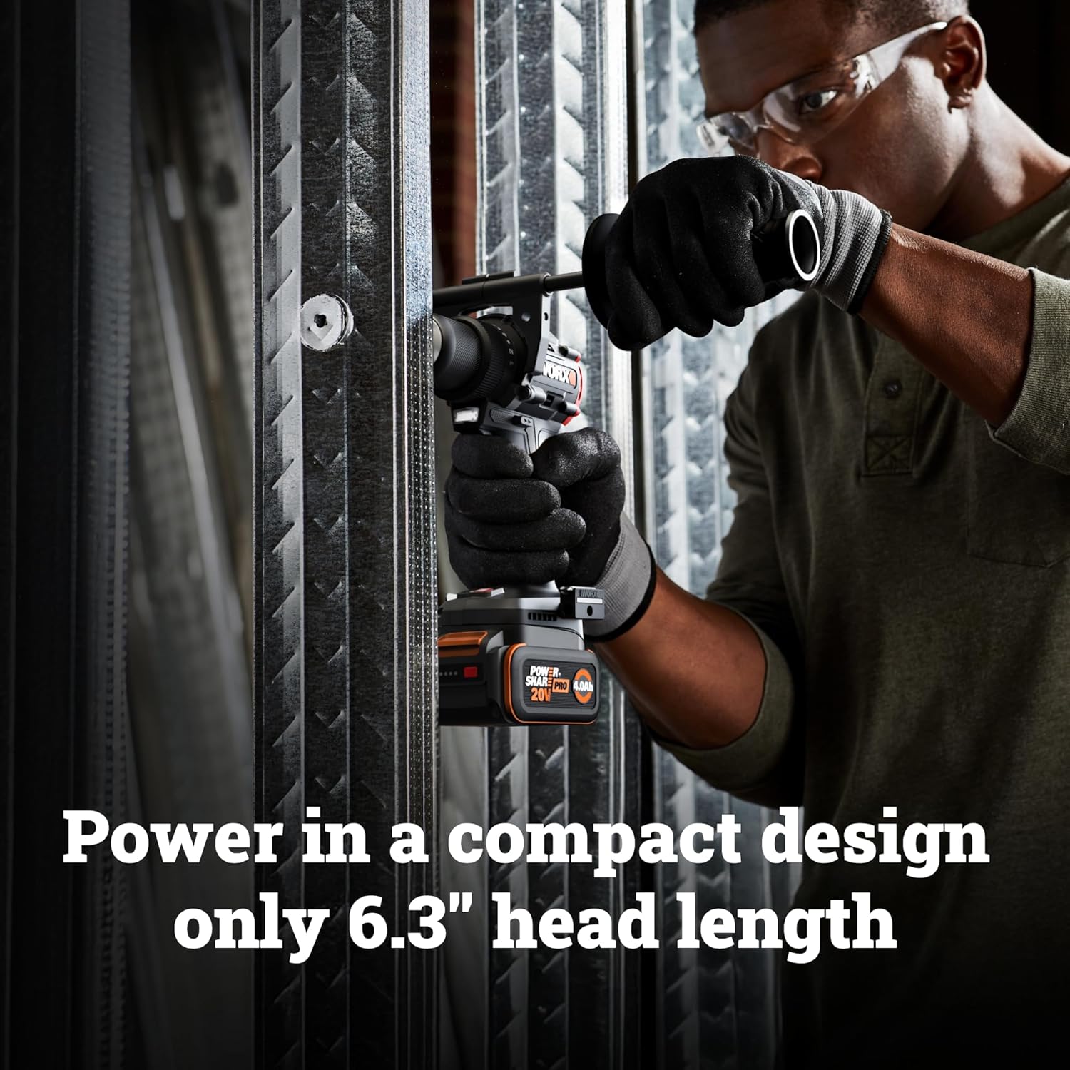 81ELY7j9A5L._AC_SL1500_.jpg WORX Cordless Drill Driver, 20V 930 in·lbs Brushless Power Drill Driver, Powerful and Faster Drilling and Driving, Compact 6.3" length, 20V 4.0 Ah Battery and Charger Included, PowerShare WX109L.1