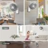 PELONIS 14 inch Wall Mount Fan with Remote Control, Osicllating Fan with 26ft Powerful Airflow, 3 Speed & 3 Modes, Auto 90° Horizontal & 68° Vertical Tilt, Indoor, 36dB, Ideal for Home, Garage, Gym, White