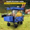 VEVOR Collapsible Wagon with Canopy, 220lbs Foldable Wagon, Beach Wagon Cart with Big Wheels and Canopy with Adjustable Push Pulling Handles VEVOR Collapsible Wagon with Canopy, 220lbs Foldable Wagon, Beach Wagon Cart with Big Wheels and Canopy with Adjustable Push Pulling Handles