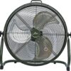 iLiving 18" Rechargeable Battery Operated Camping Floor Fan, High Velocity Portable Outdoor Fan with Metal Blade, With Built-in Lithium Battery for Whole Day Usage, 18 Inches, Military Green