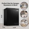 Igloo 5.0 Cu Ft. Upright Deep Freezer Chest- Deep Freezer with Quick Freezing System & Adjustable Thermostat- Low Noise Freezer with Removable Basket & LED Lights for Homes, Garages & Basements- Black