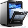 EUHOMY Nugget Ice Maker Countertop, 40Lbs/24H Pebble Ice Maker Machine, Self-Cleaning Countertop Sonic Ice Makers with Ice Scoop&Basket, Pellet Ice Maker Machine for Home/Kitchen/Office