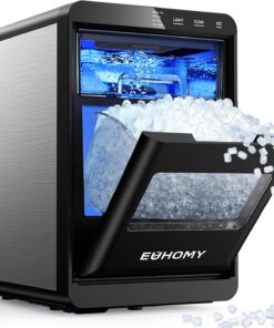 EUHOMY Nugget Ice Maker Countertop, 40Lbs/24H Pebble Ice Maker Machine, Self-Cleaning Countertop Sonic Ice Makers with Ice Scoop&Basket, Pellet Ice Maker Machine for Home/Kitchen/Office