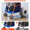 VEVOR Beach Cart with Large Wheels for Sand, 165 lbs Load Capacity, Heavy Duty Folding Beach Wagon with 12" Balloon Wheels, Insulated Cooler Bag, Umbrella Holder, Holds 4 Chairs for Camping & Fishing