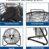 BILT HARD 4650 CFM 20" High Velocity Floor Fan, 3-Speed Heavy Duty Metal Fan with Wall-Mounting System, Industrial Shop Fan for Commercial, Garage, and Greenhouse