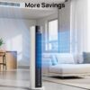 DREO Evaporative Air Swamp Cooler, 43" Cooling Fans that Blow Cold Air 2026 Upgraded, 80° Oscillating Floor Fan for Bedroom, Easy Cleaning, APP Control, Ice Packs, 4 Speeds & 4 Modes, 12H Timer, White
