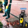 VEVOR Electric Pressure Washer, 2000 PSI, Max 1.65 GPM Power Washer w/ 20 ft Hose & Reel, 4 Quick Connect Nozzles, Foam Cannon, Portable to Clean Patios, Cars, Fences, Driveways, ETL Listed