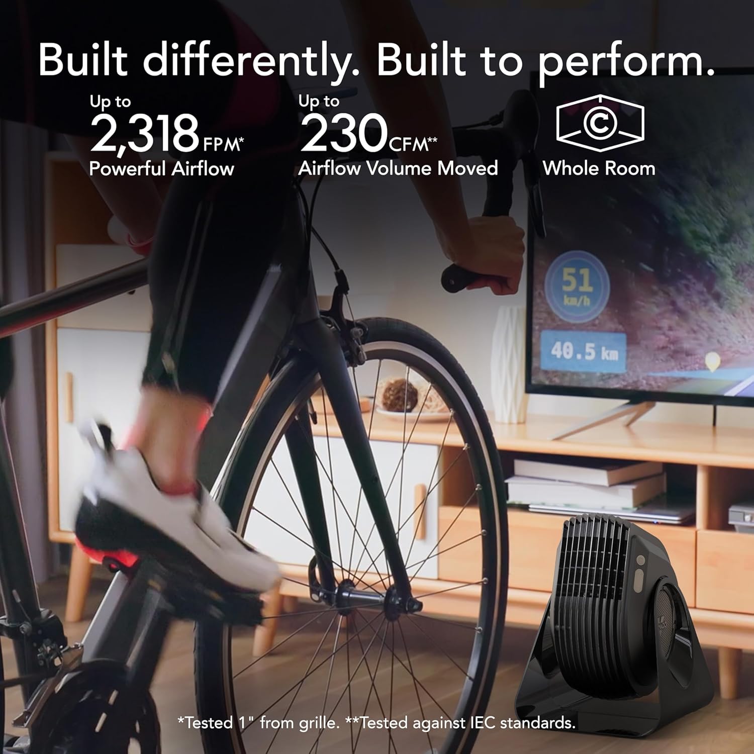 Vornado FLY MAX High Velocity Floor Fan, 4 Speed Settings, 180° Adjustable Tilt, Remote Control, 2300 FPM, Powerful Airflow, Fitness Cooling for Gym, Workout, and Training, Black Vornado FLY MAX High Velocity Floor Fan, 4 Speed Settings, 180° Adjustable Tilt, Remote Control, 2300 FPM, Powerful Airflow, Fitness Cooling for Gym, Workout, and Training, Black - Image 2
