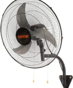 VEVOR 20 inch Wall Mount Fan Oscillating, 3-speed High Velocity Max. 4650 CFM Industrial Wall Fan for Indoor, Commercial, Residential, Warehouse, Greenhouse, Workshop, Basement, Black, ETL Listed