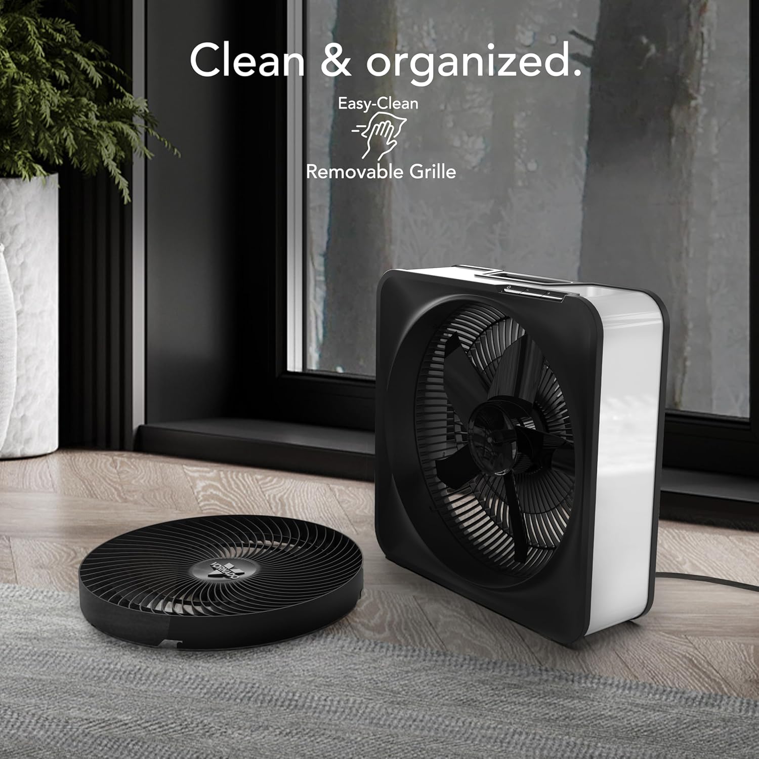 Vornado Model 80 High Velocity Electric Box Fan with Removable Grille, 5 Speed Settings, Powerful Airflow, Whole Room Air Circulation, Targeted Cooling, Cord Storage, Durable Floor Fan, Ice White Vornado Model 80 High Velocity Electric Box Fan with Removable Grille, 5 Speed Settings, Powerful Airflow, Whole Room Air Circulation, Targeted Cooling, Cord Storage, Durable Floor Fan, Ice White - Image 4