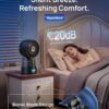DREO TurboCool Misting Fan 516, 150°+30° Omni-directional Oscillating, Desk Cooling Fan 5℉ Drop, Evaporative air cooler, 26 ft/s Wind, Ultrafine Mist, 20dB, 6 Speeds 2 Modes, Remote Control, Black