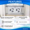 Comfort Zone Twin Window Fan with Reversible Airflow Control, 9 inch, Auto-Locking Expanders, 2 Speed Fan, Dual Fan, Exhaust, Airflow 9.84 ft/sec, Ideal for Home, Kitchen, Bedroom & Office, CZ319WT Comfort Zone Twin Window Fan with Reversible Airflow Control, 9 inch, Auto-Locking Expanders, 2 Speed Fan, Dual Fan, Exhaust, Airflow 9.84 ft/sec, Ideal for Home, Kitchen, Bedroom & Office, CZ319WT