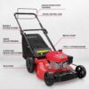 PowerSmart 21" Self-Propelled Gas Lawn Mower | 170cc OHV Engine | Rear-Wheel Drive for Slopes | 3-in-1 Bag, Mulch & Discharge | 6 Cutting Heights | Durable Steel Deck| Rear-Wheel Drive | Medium Yard