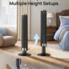DREO Smart Tower Fan for Bedroom, 40”-45” Adjustable Height, 28 ft/s Velocity, DC Motor, 9 Speeds, 4 Modes, 90°Oscillating, Standing Fan, 20dB Quiet, 12H Timer for Home, Office, Google/Alexa, Black