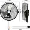 BILT HARD 4300 CFM 18 in. Industrial Wall Mount Fan, 3-Speeds High Velocity Wall Fan with Sealed Motor, Heavy Duty Metal Barn Fans for Garage, Commercial, Greenhouse, Warehouse, Shop Use