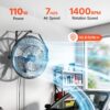 VEVOR Wall Mount Fan, 20 in Wall Mounted Hanging Fan with Mist, IP44-rated Protection, 3-Speed, Long Airflow Distance, Adjustable Rotation Angle, Powerful for Industry, Commercial, Garage, Workshop