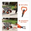 VEVOR 10 Cu.Ft 1200LBS Poly Garden Cart Dump Wagon, Heavy Duty Wheelbarrow with Convertible Handle and 13" Flat Free Tires, Outdoor Yard Wagon ATV Trailer Dump Cart Tow Behind for Lawn Mower Tractor