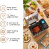 Elite Gourmet Bread Maker, PFAS-Free Ceralast Pan, 3 Sizes, Stainless Steel | Programmable, Touch Screen Control Panel, Ceramic Pan - 19 Functions Bake Gluten-Free, White, Wheat, Rye & More, 2 Lb Loaves