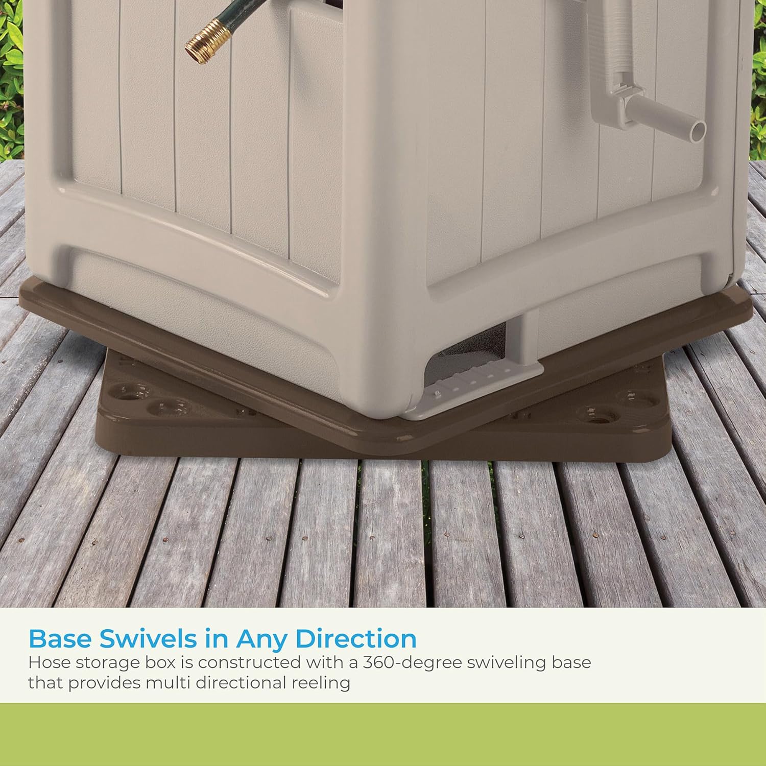 Suncast 225 ft. Swivel Hideaway Hose Reel with Hose Guide and Crank Handle, Mocha/Taupe Suncast 225 ft. Swivel Hideaway Hose Reel with Hose Guide and Crank Handle, Mocha/Taupe - Image 4