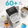 EUHOMY Ice Cube Maker Machine Countertop, 2 Ways to Add Water, 45Lbs/Day 24 Pcs Ready in 13 Mins, Auto-Cleaning Portable Compact, with Ice Scoop & Basket, Perfect for Home/Kitchen/Office/Bar (Silver) EUHOMY Ice Cube Maker Machine Countertop, 2 Ways to Add Water, 45Lbs/Day 24 Pcs Ready in 13 Mins, Auto-Cleaning Portable Compact, with Ice Scoop & Basket, Perfect for Home/Kitchen/Office/Bar (Silver)