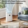 DREO Portable Air Conditioner 319S, 10000 BTU ASHRAE (6000 BTU DOE) Smart AC Unit for Bedroom with Drainage-free Cooling, Fan&Dehumidifier 3 in 1, APP/Voice/Remote, Quiet Standing AC for Room Indoors