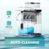 EUHOMY Ice Cube Maker Machine Countertop with External Water Tank, 2 Ways to Add Water, 34Lbs/Day, 16Pcs Ready in 7 Mins, Auto-Cleaning, with Ice Scoop & Basket, for Home/Kitchen/Office/Bar (Black)