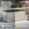 Suncast 160-Gal. Resin Extra-Large Outdoor Patio Deck Box with Pad-Lockable Lid, Modern Reeded Outdoor Patio Bench/Storage Box for Cushions, Garden Tools, and More, Iron Ore/French Gray Suncast 160-Gal. Resin Extra-Large Outdoor Patio Deck Box with Pad-Lockable Lid, Modern Reeded Outdoor Patio Bench/Storage Box for Cushions, Garden Tools, and More, Iron Ore/French Gray