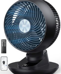 DREO Smart Fan for Bedroom, Powerful 85 ft Airflow, 12 Inches, Desk Fans in 20dB Quiet, 90°+90° oscillating fans, App/Voice Control, 9 Speeds & 8/12H Timer for Home Office Dorm