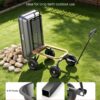 VEVOR 400LBS Wheelbarrow, Poly Garden Dump Cart Wagon with 8" Flat Free Tires, Heavy Duty Wheel Barrow Yard Cart Dump Wagon with Quick-Release System