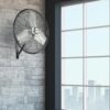 Hurricane Pro Commercial Grade Oscillating Metal Wall Mount Fan w/ 3 Speeds, Black, 20" - Corded Electric Air Cooling Unit w/ Powerful 4600 CFM Airflow for Home, Garage, Gym, Workshop & Greenhouse