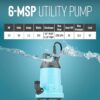 Little Giant 6-MSP 115 Volt, 1/3 HP, 2130 GPH Manual Aluminum Utility Pump with 10-Ft. Cord, Blue, 14942783