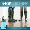 Little Giant 6-MSP 115 Volt, 1/3 HP, 2130 GPH Manual Aluminum Utility Pump with 10-Ft. Cord, Blue, 14942783